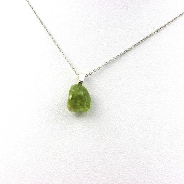 Collier - ABIJOUX - Uægte peridot - 10,42 ct - Rustfrit stål - Blandet barn/voksen Grøn