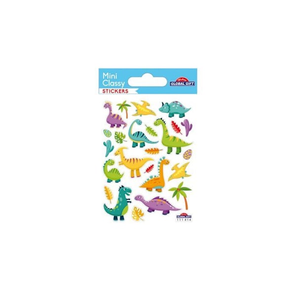 Klistickers - Mini Classy - Roliga dinosaurier - Flerfärgad - PVC - Barn Flerfärgad