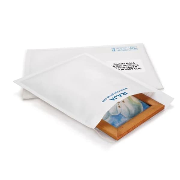 Quiltet papirpose - 10 x 16 cm Vit