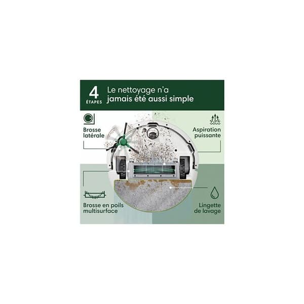 Robotdammsugare - IROBOT Roomba 105 Combo - 2h - 7000 Pa - 400 ml - Vit Vit