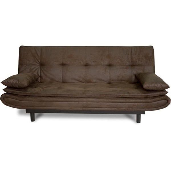 DARIUS sovesofa - Brunt stof - L 194 x D 121 x H 83 cm - Fremstillet i Ukraine kastanj