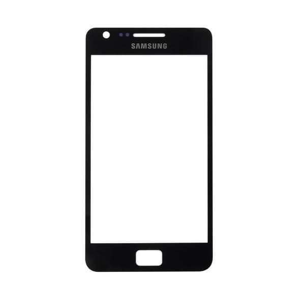 Sort forreste skærmglas + klæbemiddel til Samsung Galaxy S2 I9100 Svart