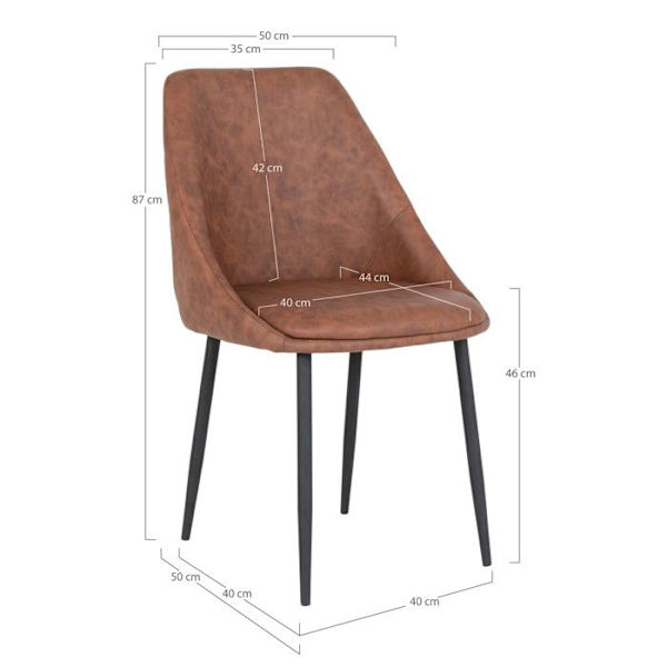 Matstol - Porto - Vit/Brun/Svart - Modern Design - 120 kg - 1 plats Brun svart