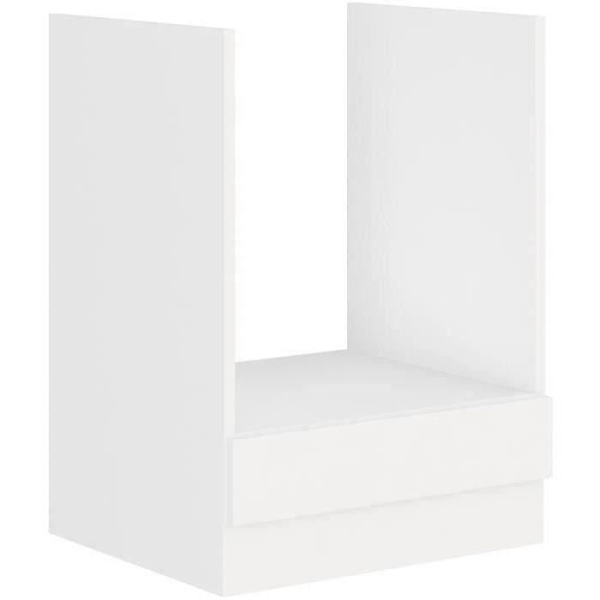 ATLAS Ugnsskåp - Vit dekor - L60 x D52 x H82 cm - Bänkskiva ingår ej vit dekor