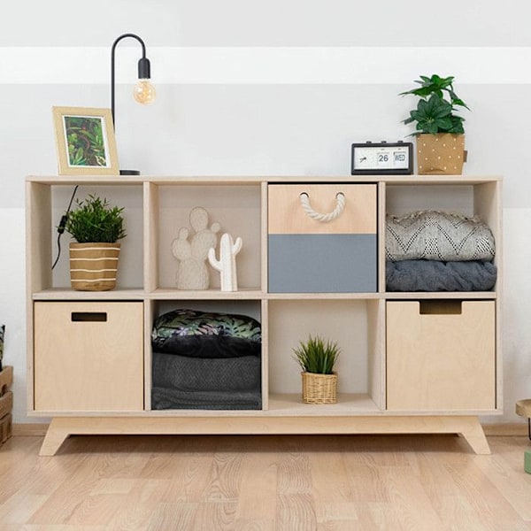 NABOSKY opbevaringsmøbel lakeret 2x4 Beige