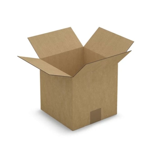 15 fyrkantiga packboxar 20 x 20 x 20 cm - Enkel korrugering kastanj