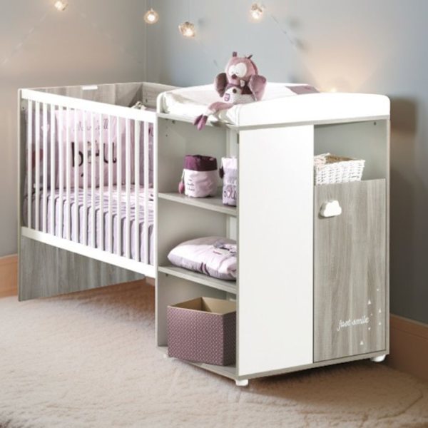 Yhdistetty sänky - 120x60cm - Muunnettavissa 90x190cm - Babyprice Smile - Flinttammi Grå