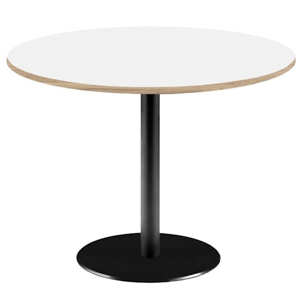 Pyöreä pöytä Ø 120 cm - valkoinen Rooma malli puureunoilla Vit