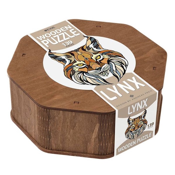 Lynx økologisk træpuslespil - EWA ECO-WOOD-ART - 139 stykker - Brun - Abstrakt - fra 14 år og opefter Flerfärgad