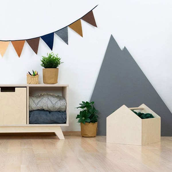 HOUSE lakattu puinen säilytyslaatikko Beige
