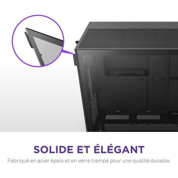 Mellanstorleks kompakt ATX-chassi - NZXT - CC-H52FB-01 - H5 Flow - Svart