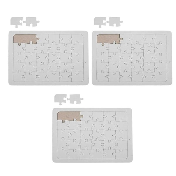 3 vita pussel att dekorera 30 bitar 15 x 21 cm Vit