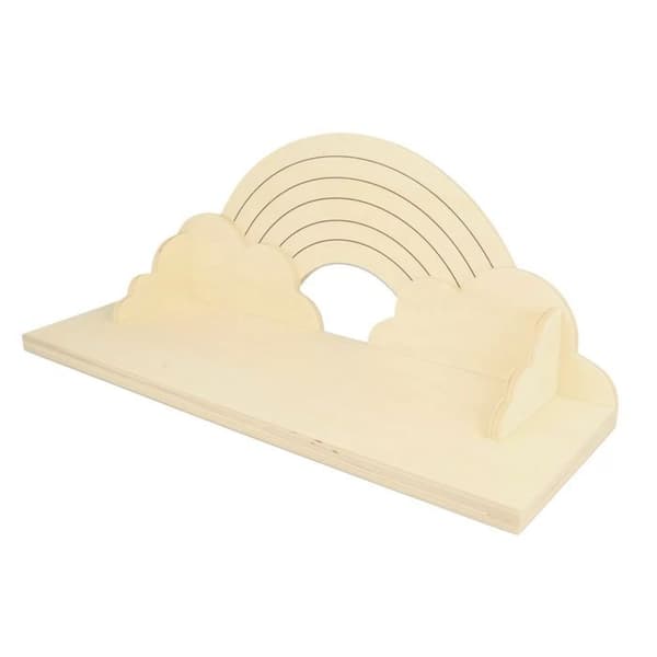 2 sateenkaari puuhyllyä 40 cm Beige