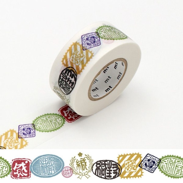Maskeringstejp MT 2,5 cm PACK japanska förseglingsmarkeringar Flerfärgad