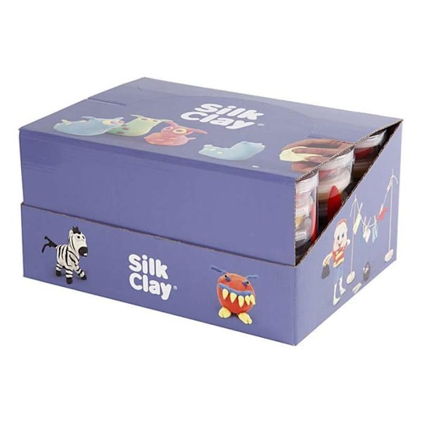 Setti 12 Silk Clay muovailumassaa - Perusvärit ja neonvärit Flerfärgad