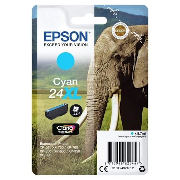 EPSON T2432 XL syaani mustekasetti - Elephant (C13T24324012)