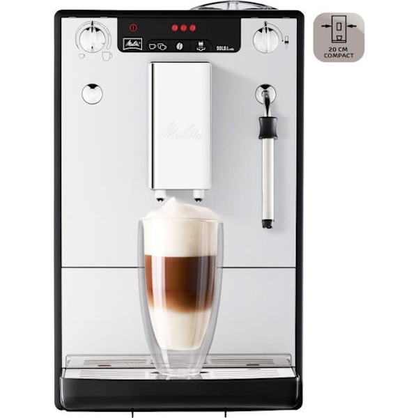 MELITTA Solo & Milk Bean Grinder -kahvinkeitin - hopea Silvergrå