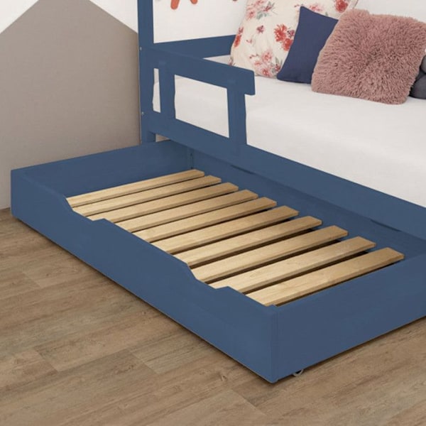 Sengeskuffe 120 x 180 med BUDDY boxspring - marineblå Blå