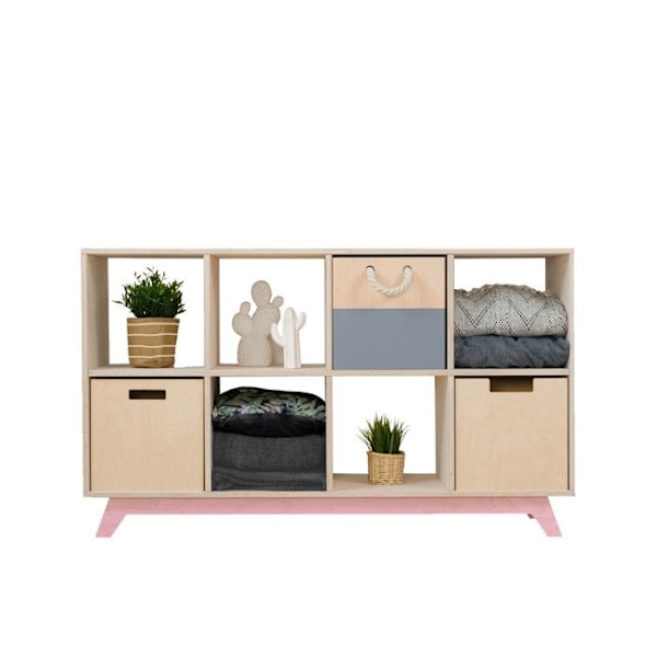 NABOSKY vaaleanpunainen säilytyskaluste 2x4 Rosa