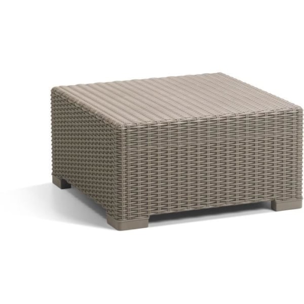 Sofagruppe i flettet resin imitation rattan ALLIBERT med lavt bord - 5 personer - California - Beige Cappuccino