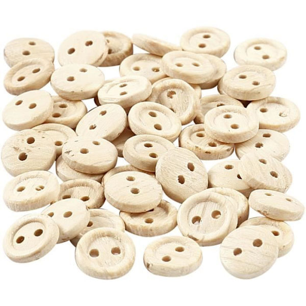 Træknapper - Ubehandlet - Ref. 403011 - Farve beige - Type: Træknapper