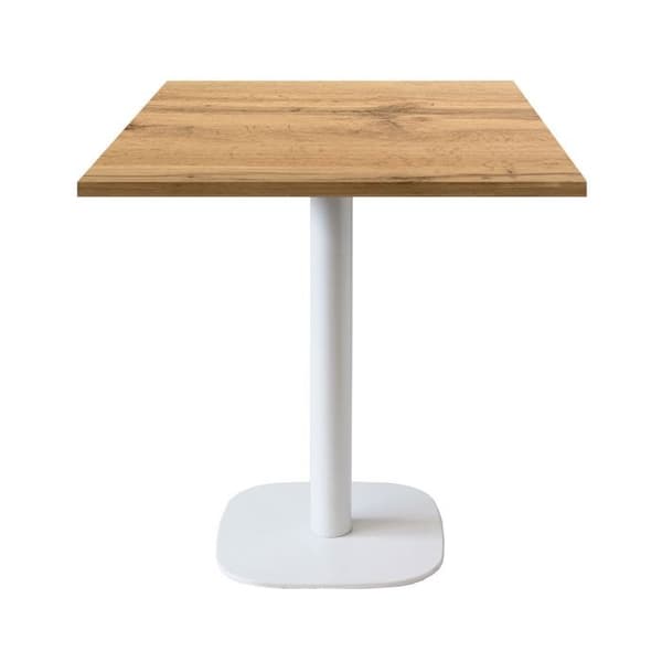 Bord 70 x 70 cm - modell Round vit ek armor brun