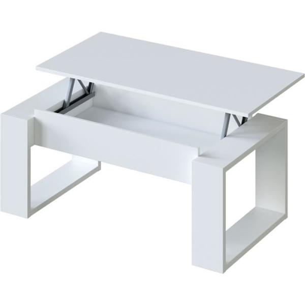 Lyftbart soffbord - Vit melamin - L 105 x D 55 x H 45 cm NOVA Vit