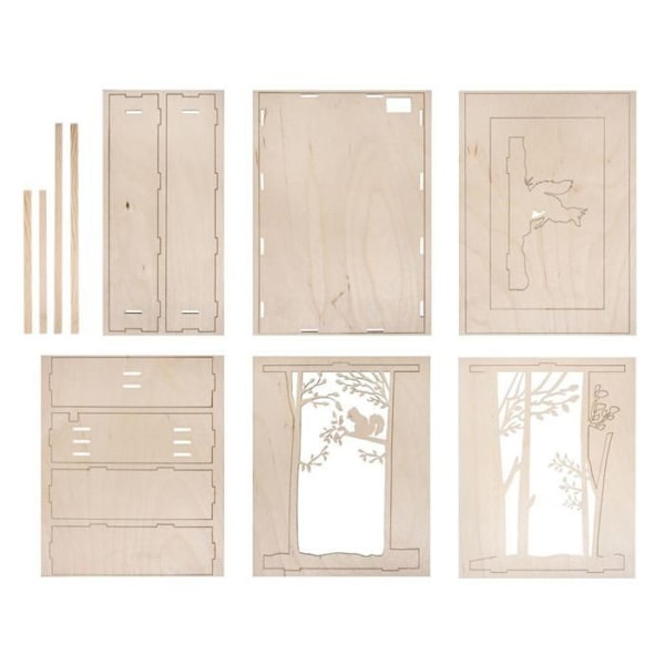 DIY 3D træramme juleskov 20 x 30 x 6,6 cm Beige