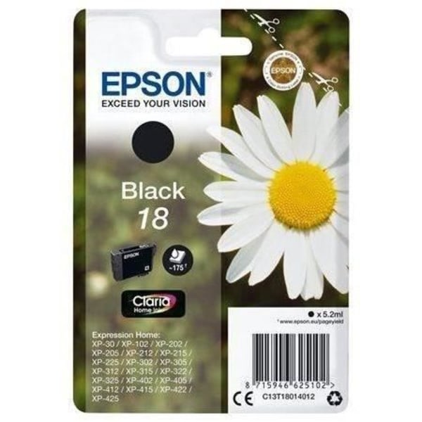 EPSON T1801 sort blækpatron - Daisy (C13T18014012)