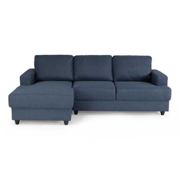 PAUL 4-sits vänster hörnsoffa - Blått tyg - Modernt - L 215 x D 140 cm - Tillverkad i Ukraina Blå