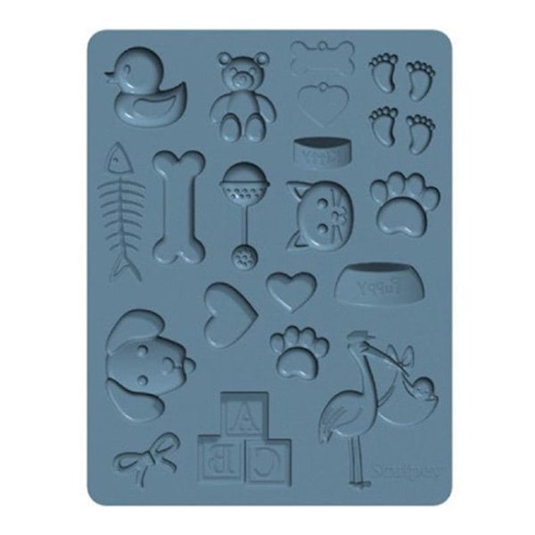 Sculpey silikoneform - Barndomstema Blå