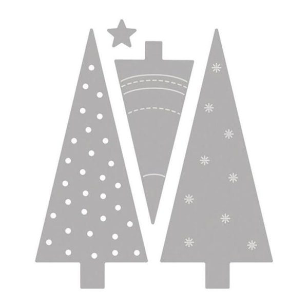 Klippeskabelonsæt - LS - Juletræ - 0,7x0,7cm til 3x6,9cm - 4 stykker - Sort