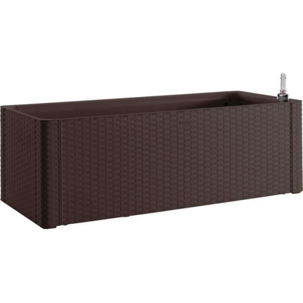 STEFANPLAST Natural Delux rektangulär blomlåda - 100x43xH33cm - 90 + 6,5L i förvaring - Mocka Mocka