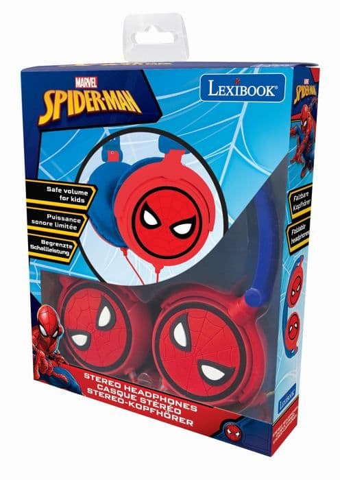 SpiderMan hopfällbara trådbundna stereoheadset Röd