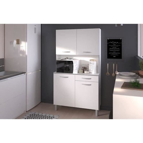 Køkken skænk - Hvid - Moderne - 4 låger - OSLO - L 101 cm Matt vit