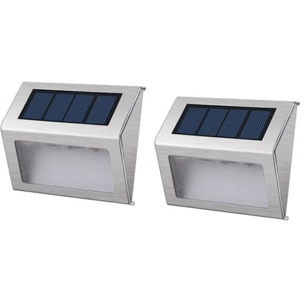 Vandtæt udendørs solcellespotlight - LUMISKY - 3 hvide LED'er - 2 lystilstande Vit och svart