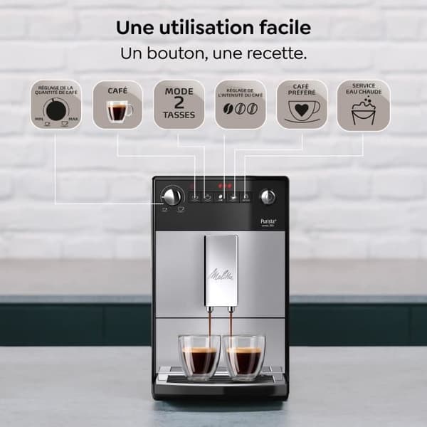 MELITTA Purista Bean Kaffemaskine - Sølv
