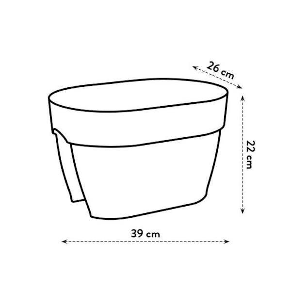 ELHO Planteringsmaskin - Vibia Campana Flower Bridge 40 - Antracit - Utomhusbalkong - 7,5 L Kolgrå