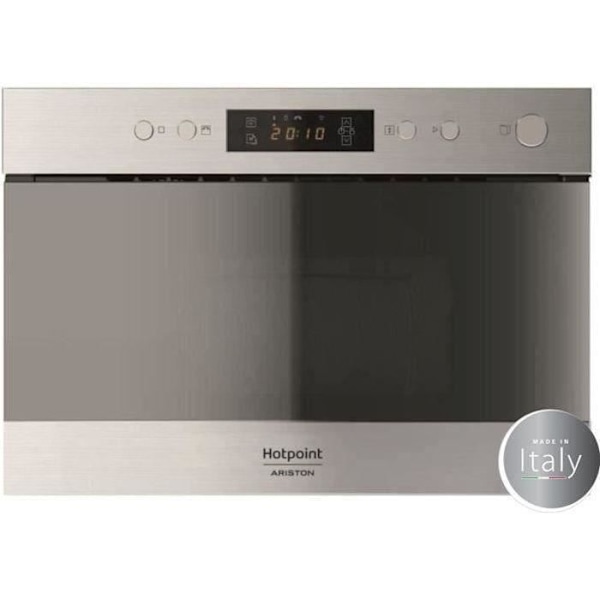 Indbygget mikroovn - HOTPOINT MN212IXHA - Rustfrit stål - 22L - 750 W Rostfritt stål