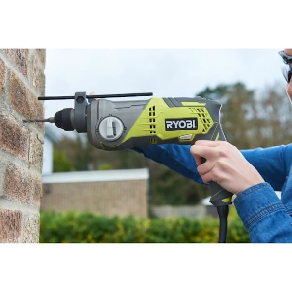 RYOBI - SDS+ 800 W borehammer 4 tilstande: boring, perforering, mejsling, flydende mejsling - 3,0 Joule Epta - Box - RSDS680-KA2 Grön / Träkol