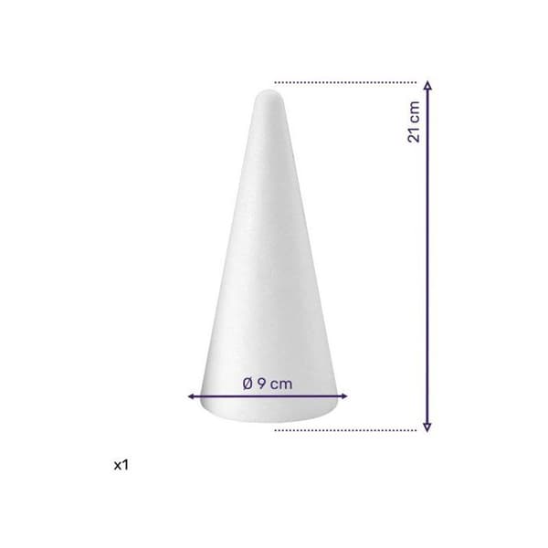 EPS-kartio, täysi, korkeus 21 cm Vit