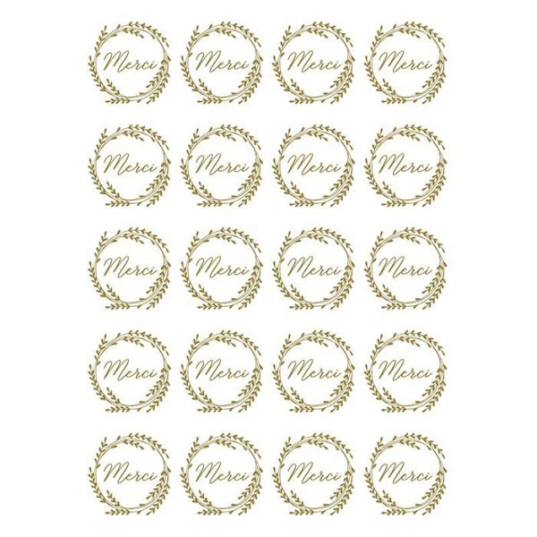 20 tak-mærkater - guld gyllene