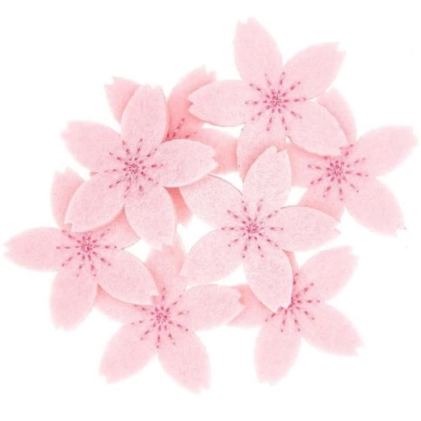 Körsbärsblomkonfetti - rosa filt