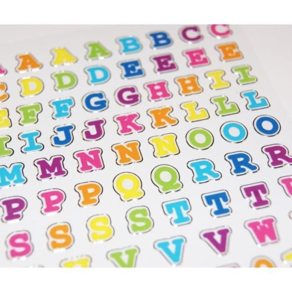 80 Alphabet Stickers - Regnbue - 1 cm