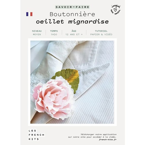 Kit DIY - Franska kit - Boutonnière - Papperssnören - Inredning - Vit Flerfärgad