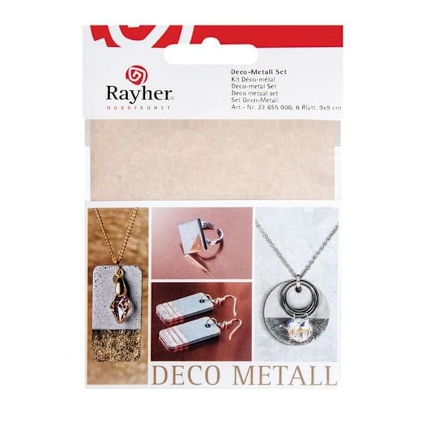 6 metalplader 9 x 9 cm - gyldne, kobberfarvede og sølvfarvede