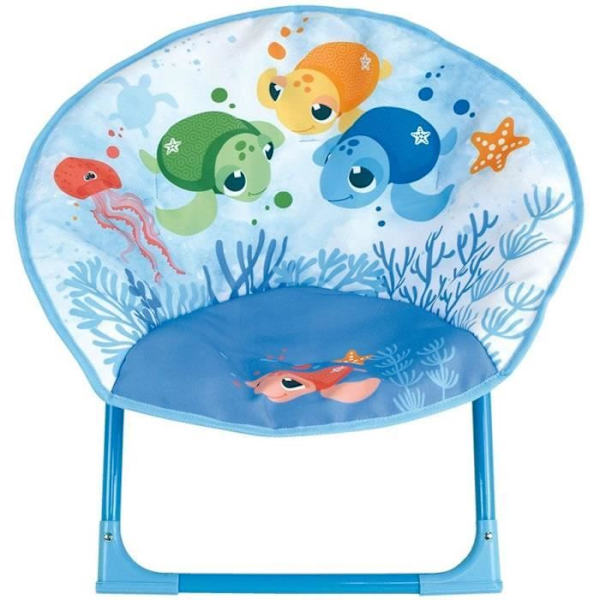 Sjovt hus ma petite skjold foldbart månesæde vandskildpadder til børn h.47 x l.54 x d.42 cm Blå