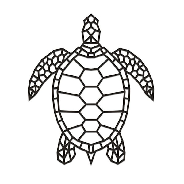 Puzzle Vægmaleri i Træ - Skildpadde 84 Cm Svart