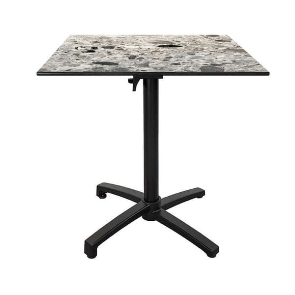 Hopfällbart terrassbord i Compact HPL cepp stendekor 70 x 70 Grå