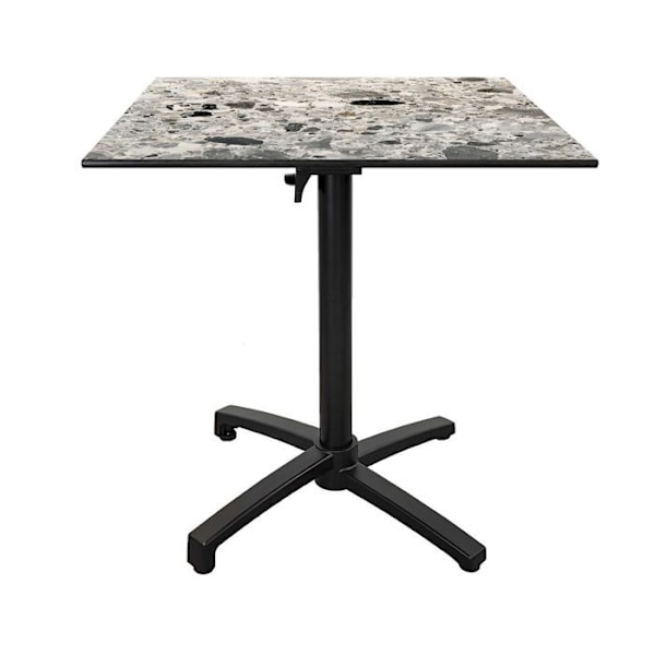 Sammenklappeligt terrassebord i Compact HPL cepp stendekor 70 x 70 Grå